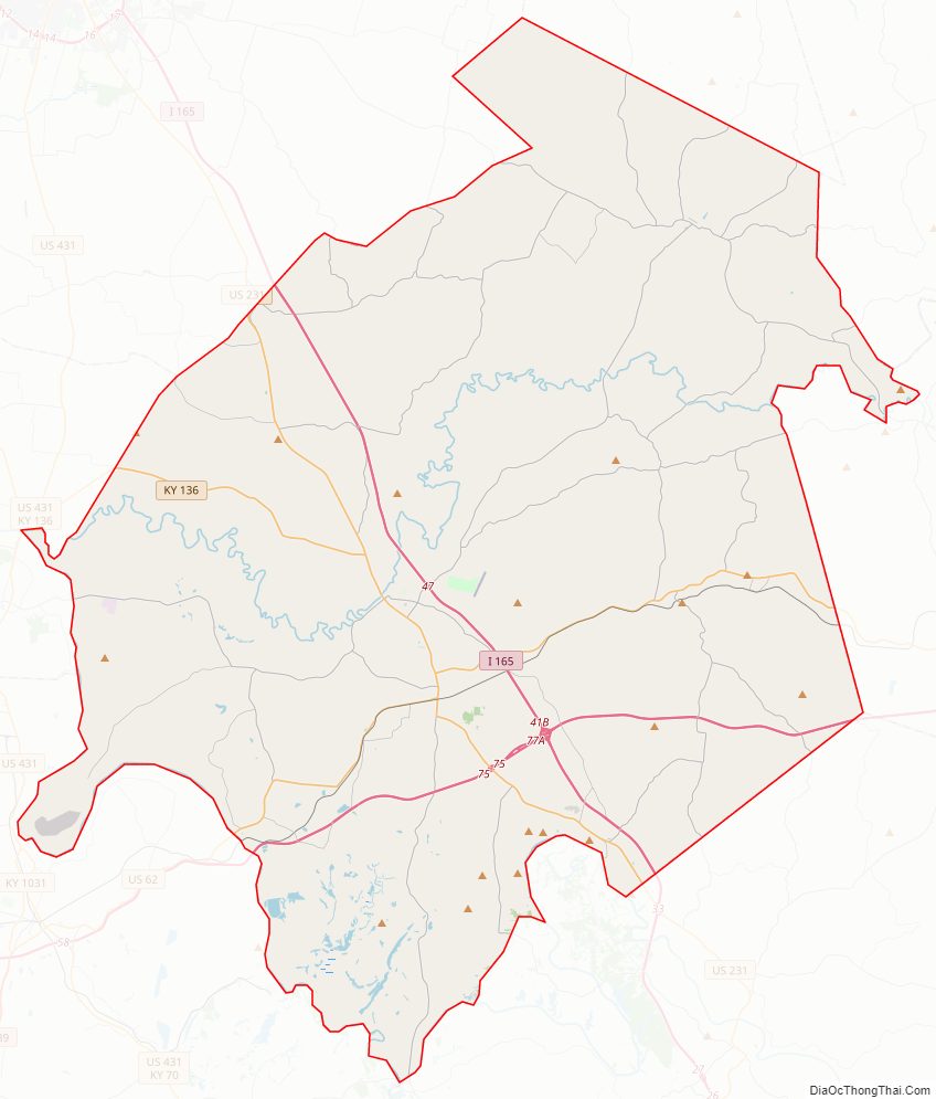 Street map of Ohio County, Kentucky