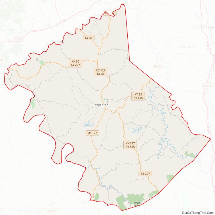 Owen CountyStreet Map.