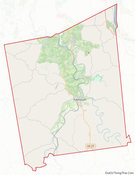Street map of Pendleton County, Kentucky