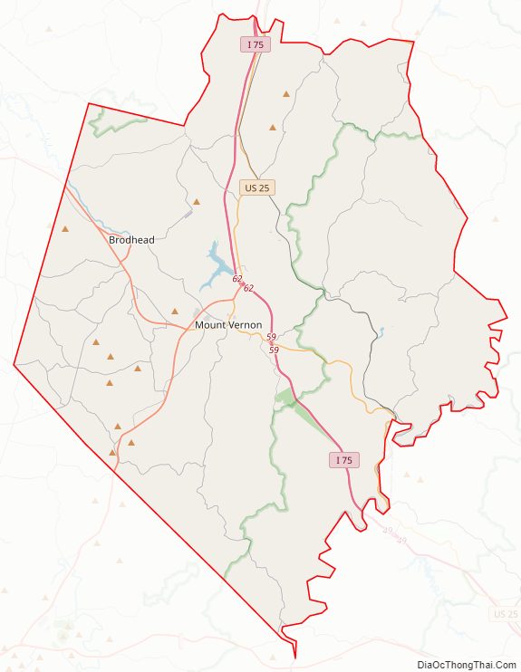 Street map of Rockcastle County, Kentucky