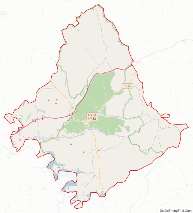 Street map of Rowan County, Kentucky