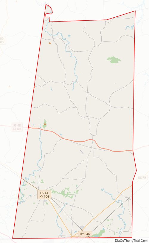 Street map of Todd County, Kentucky