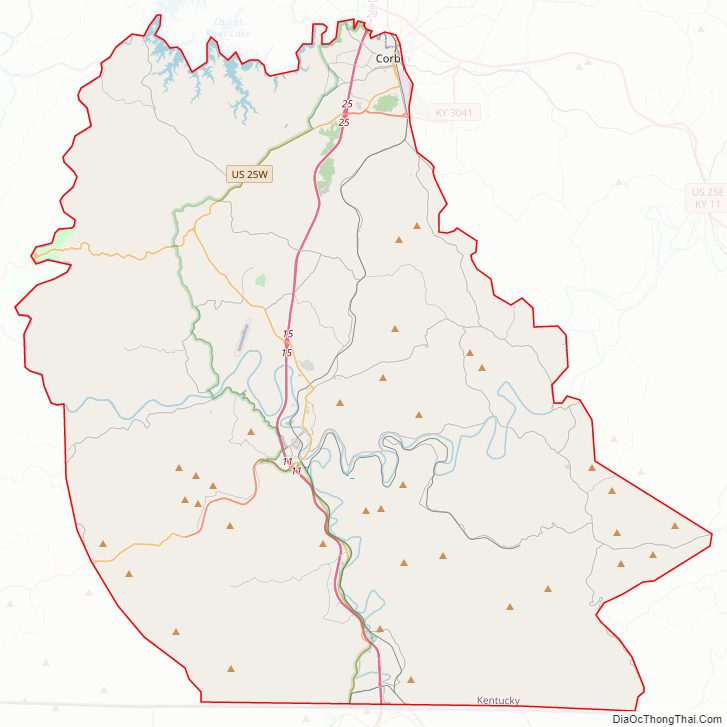Whitley CountyStreet Map.