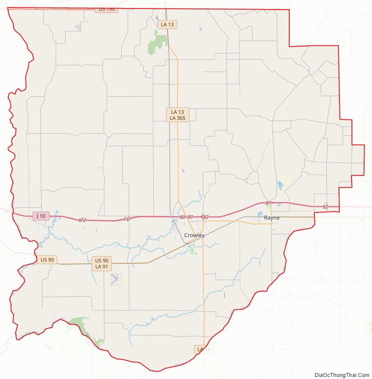 Street map of Acadia Parish, Louisiana
