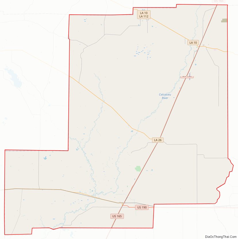 Street map of Allen Parish, Louisiana