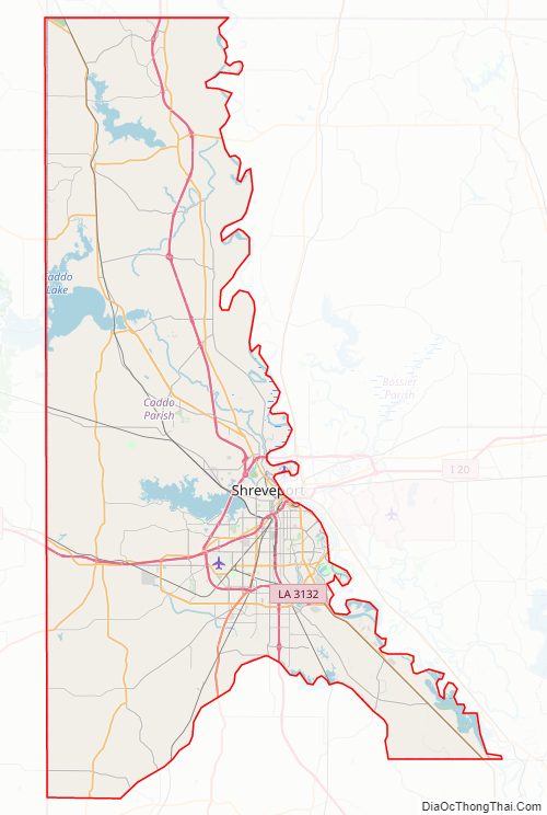 Street map of Caddo Parish, Louisiana
