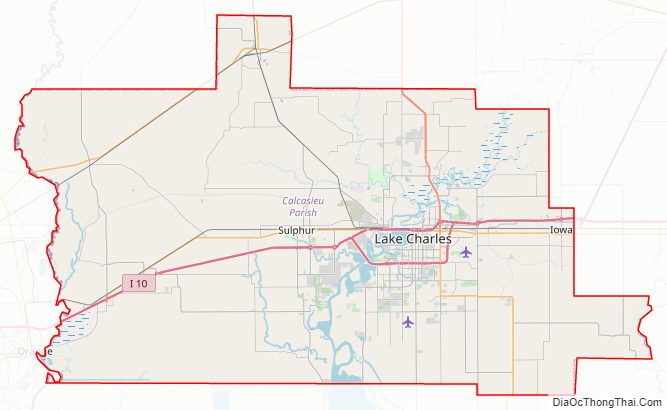 Street map of Calcasieu Parish, Louisiana