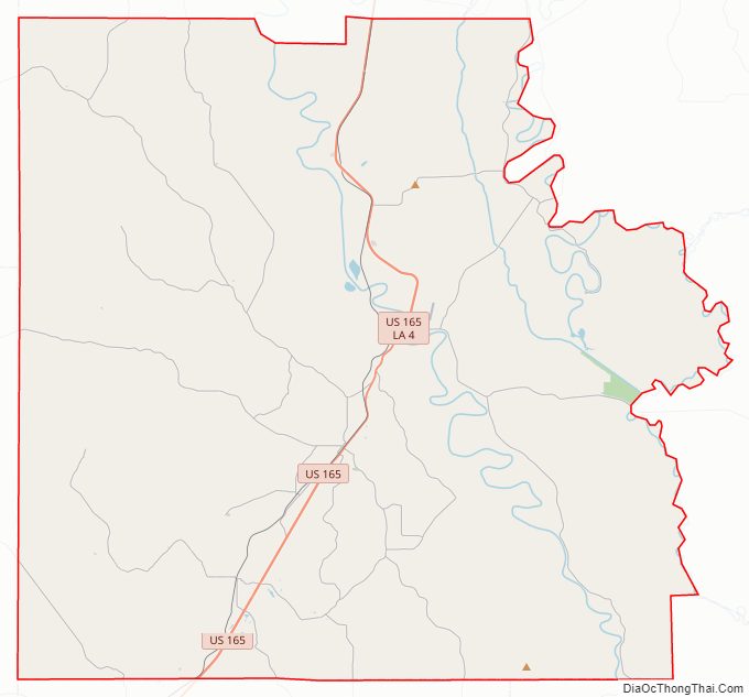 Street map of Caldwell Parish, Louisiana