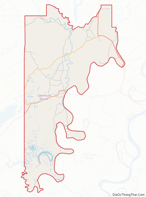 Street map of Catahoula Parish, Louisiana
