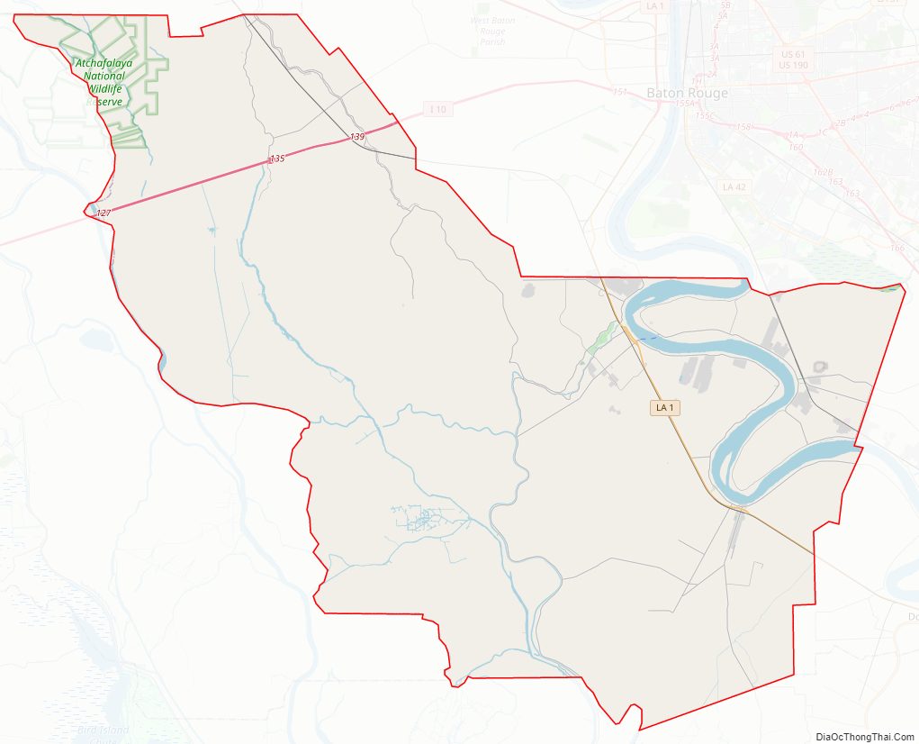 Street map of Iberville Parish, Louisiana