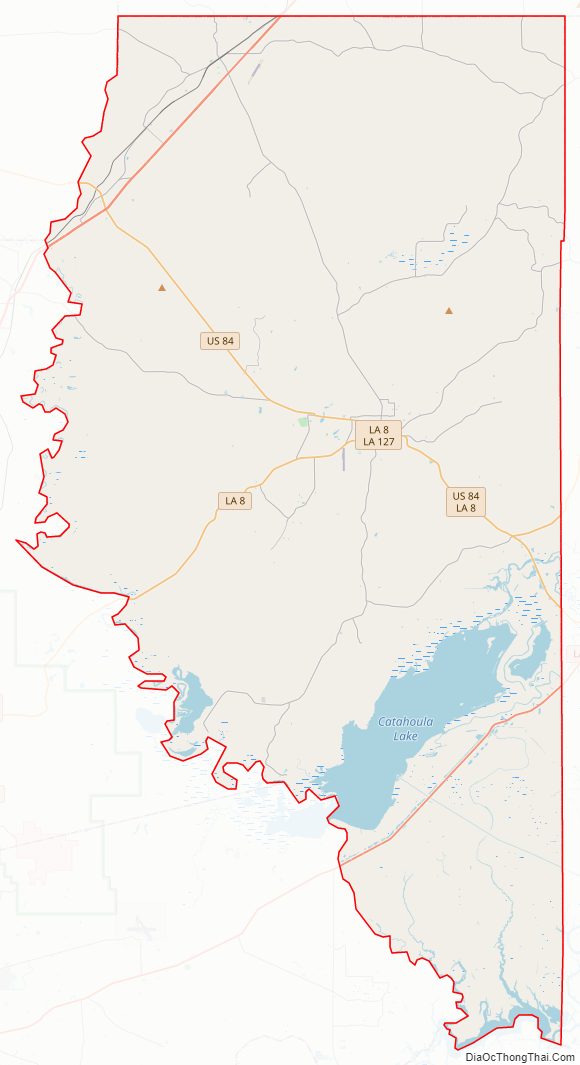 Street map of La Salle Parish, Louisiana