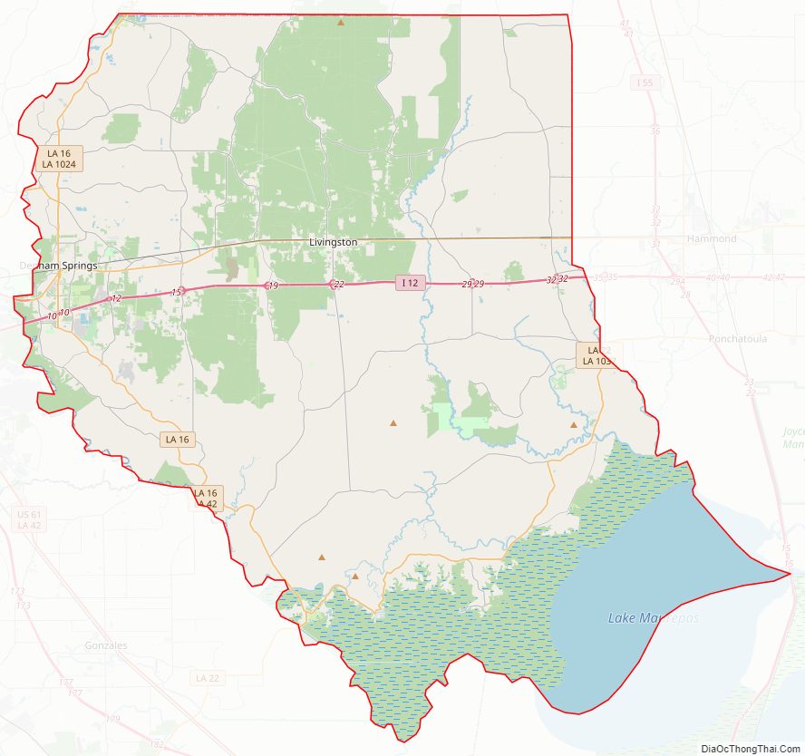 Street map of Livingston Parish, Louisiana