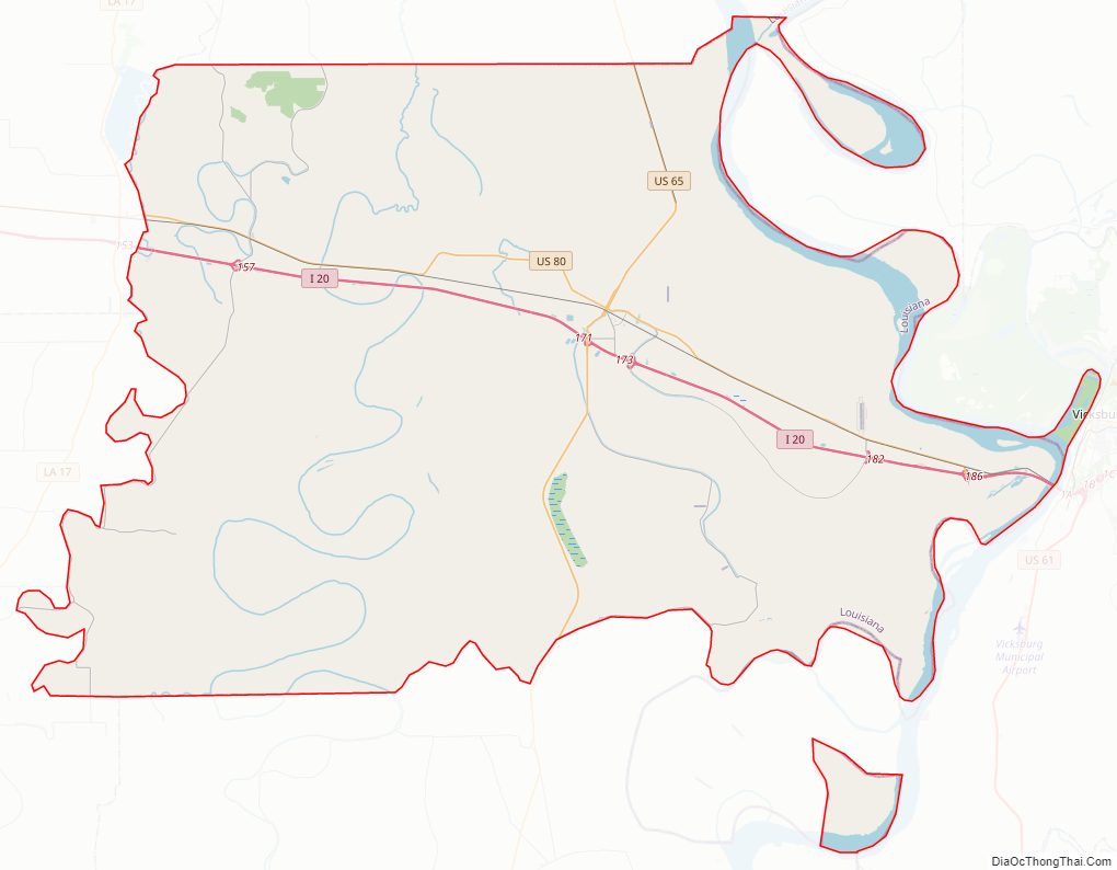 Street map of Madison Parish, Louisiana