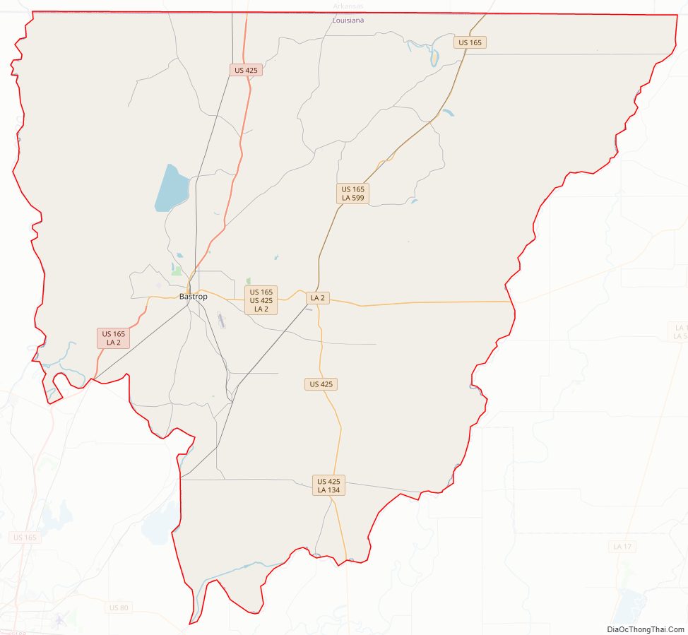 Street map of Morehouse Parish, Louisiana