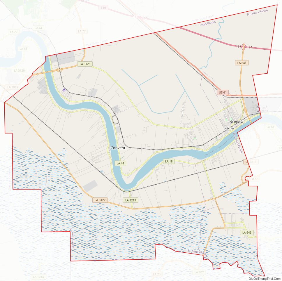 Street map of Saint James Parish, Louisiana