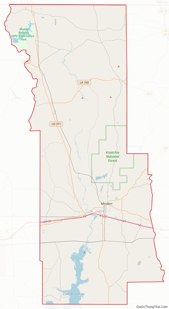 Street map of Webster Parish, Louisiana
