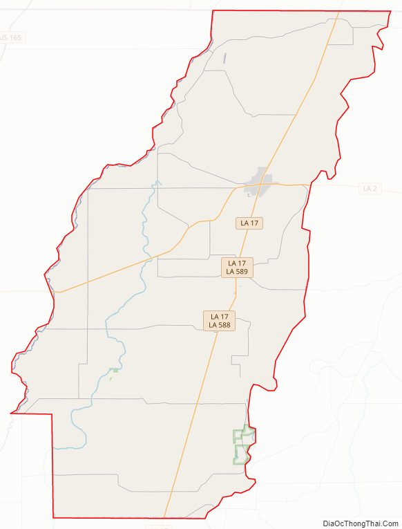 Street map of West Carroll Parish, Louisiana