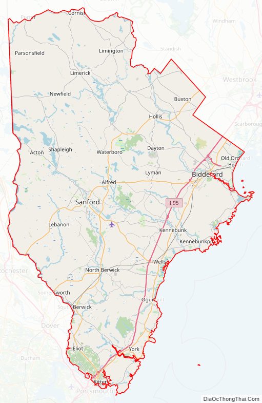 Street map of York County, Maine