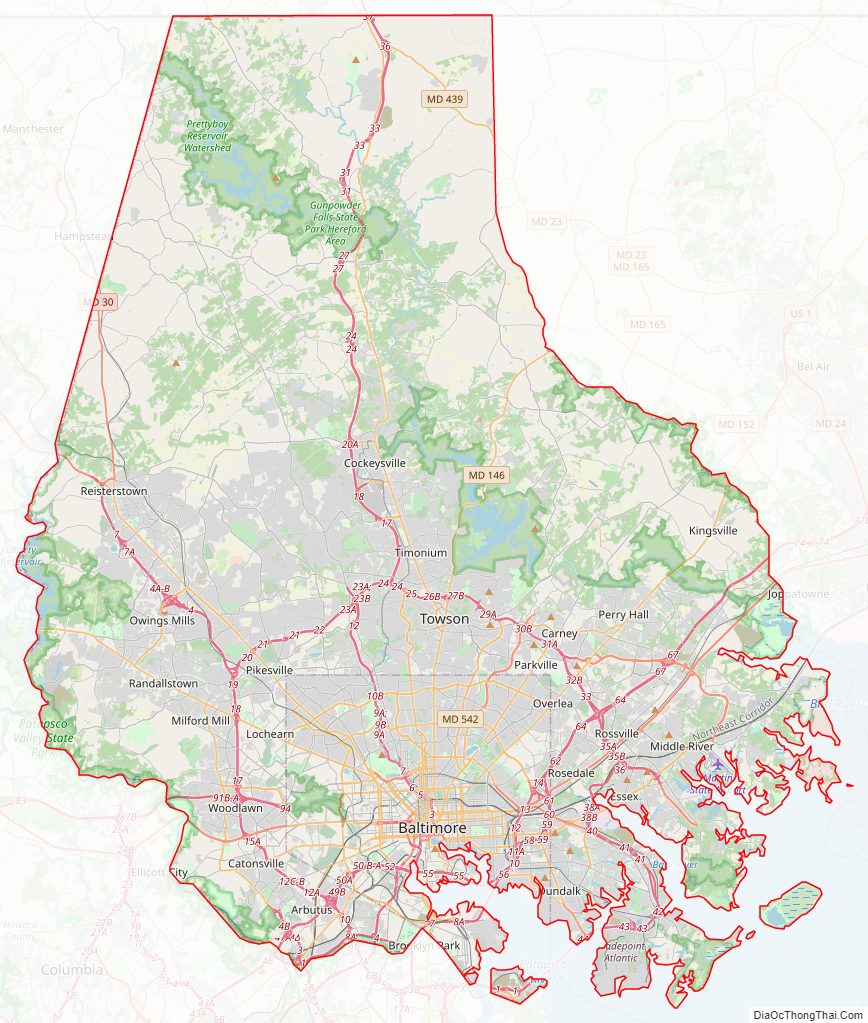 Baltimore CountyStreet Map.