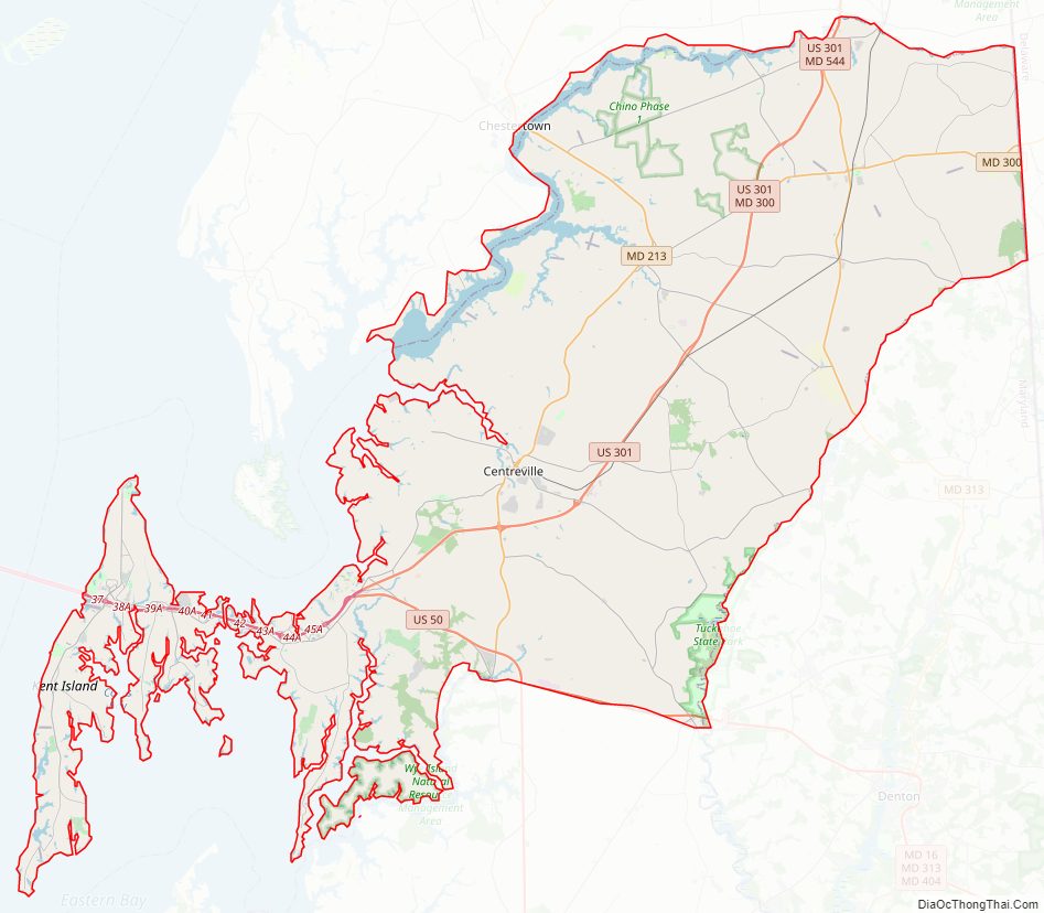 Queen Anne's CountyStreet Map.