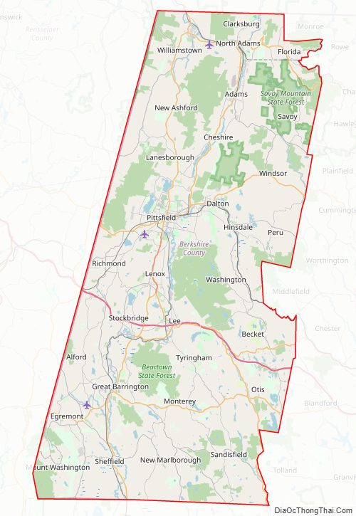 Street map of Berkshire County, Massachusetts