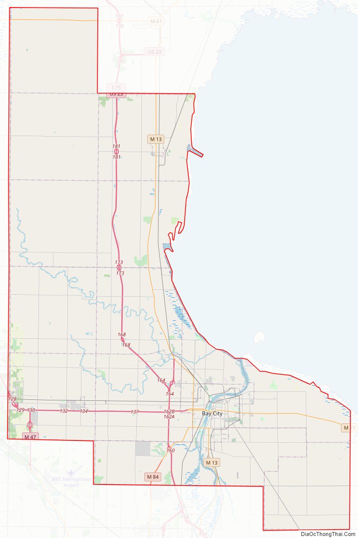 Street map of Bay County, Michigan