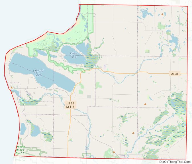 Street map of Benzie County, Michigan