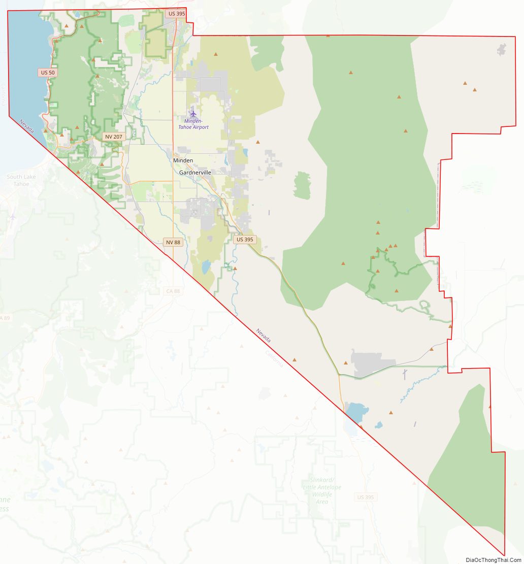 Map of Douglas County Nevada