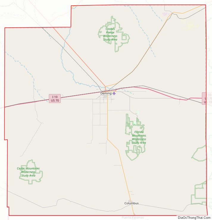 Street map of Luna County, New Mexico
