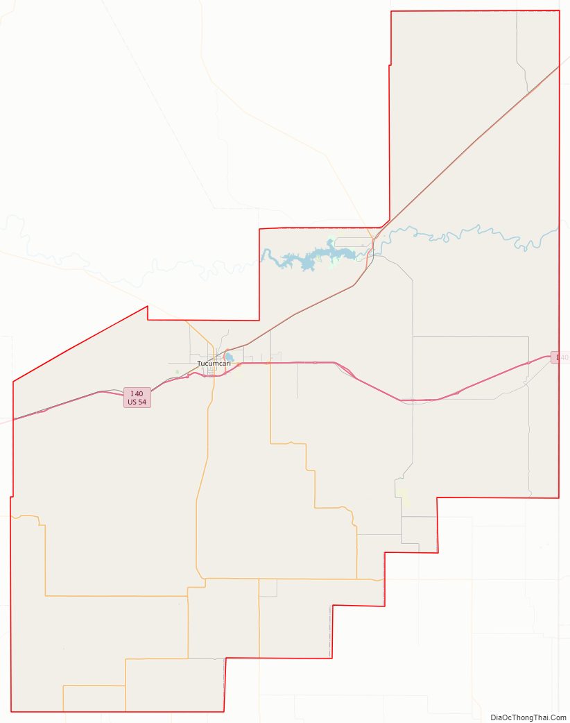 Street map of Quay County, New Mexico