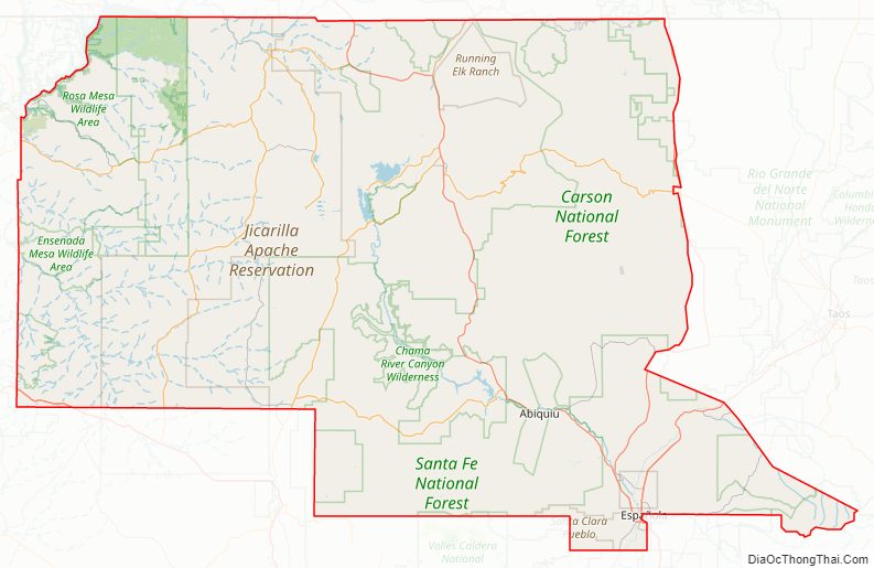 Street map of Rio Arriba County, New Mexico