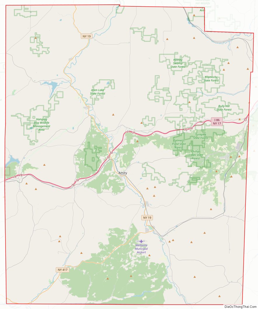 Street map of Allegany County, New York