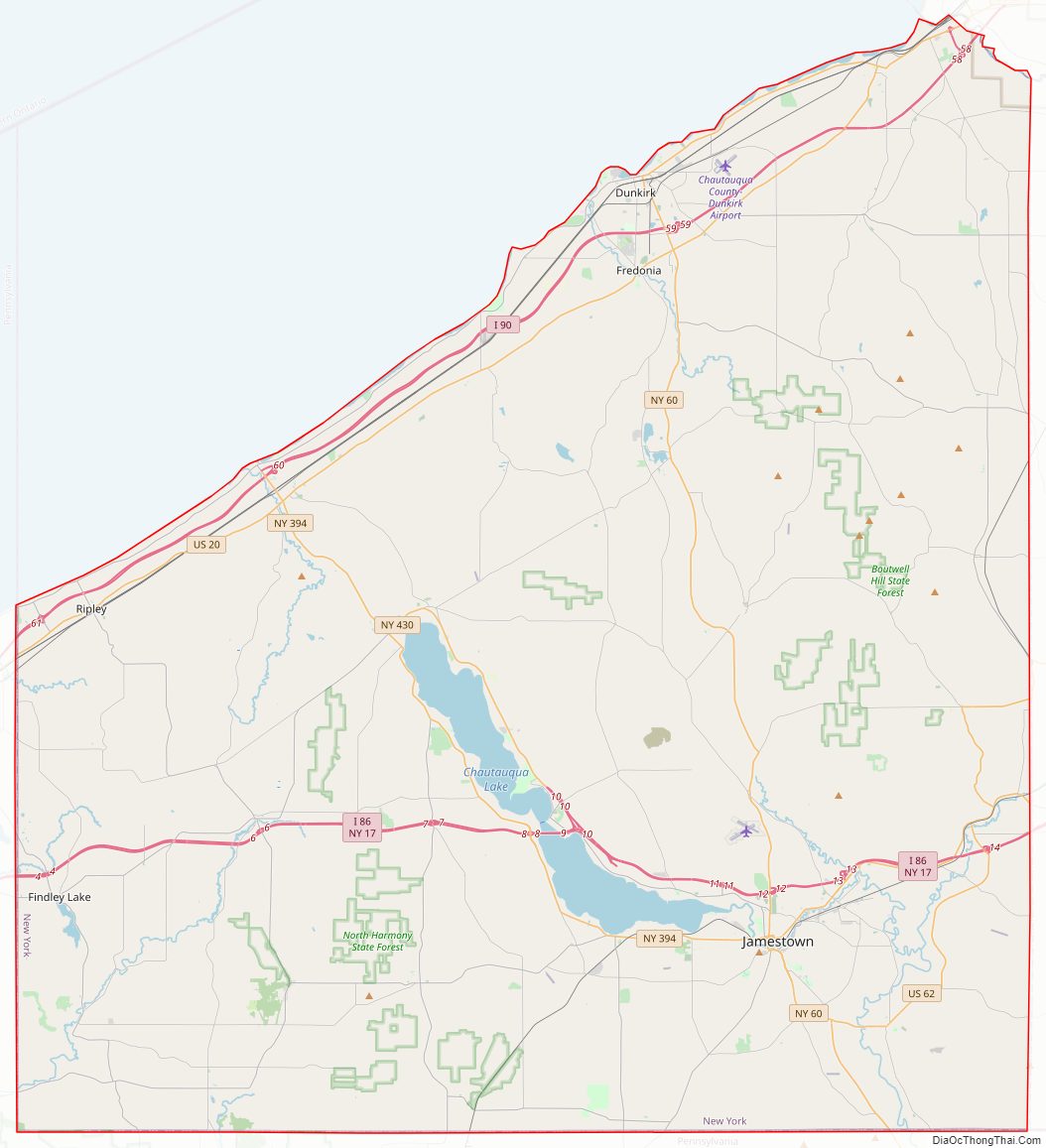 Street map of Chautauqua County, New York
