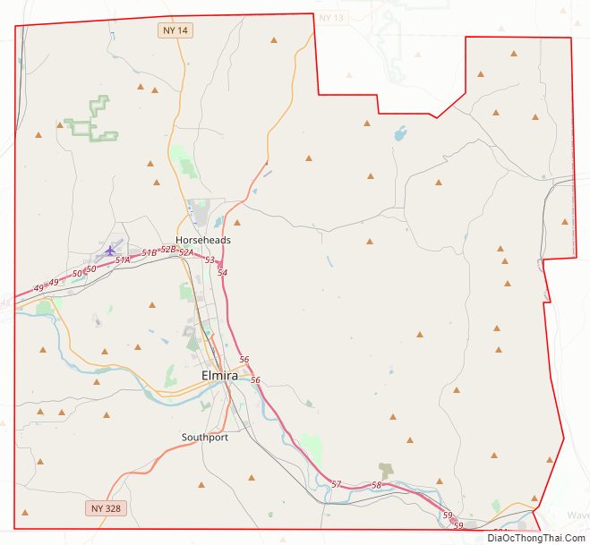 Street map of Chemung County, New York