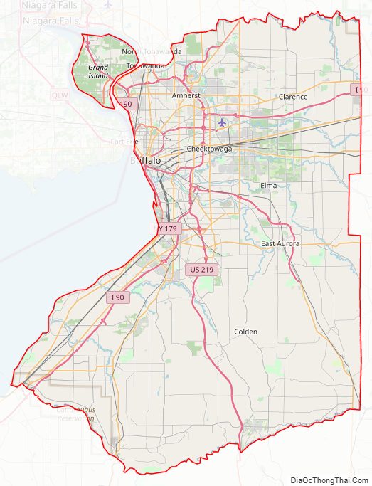 Erie CountyStreet Map.