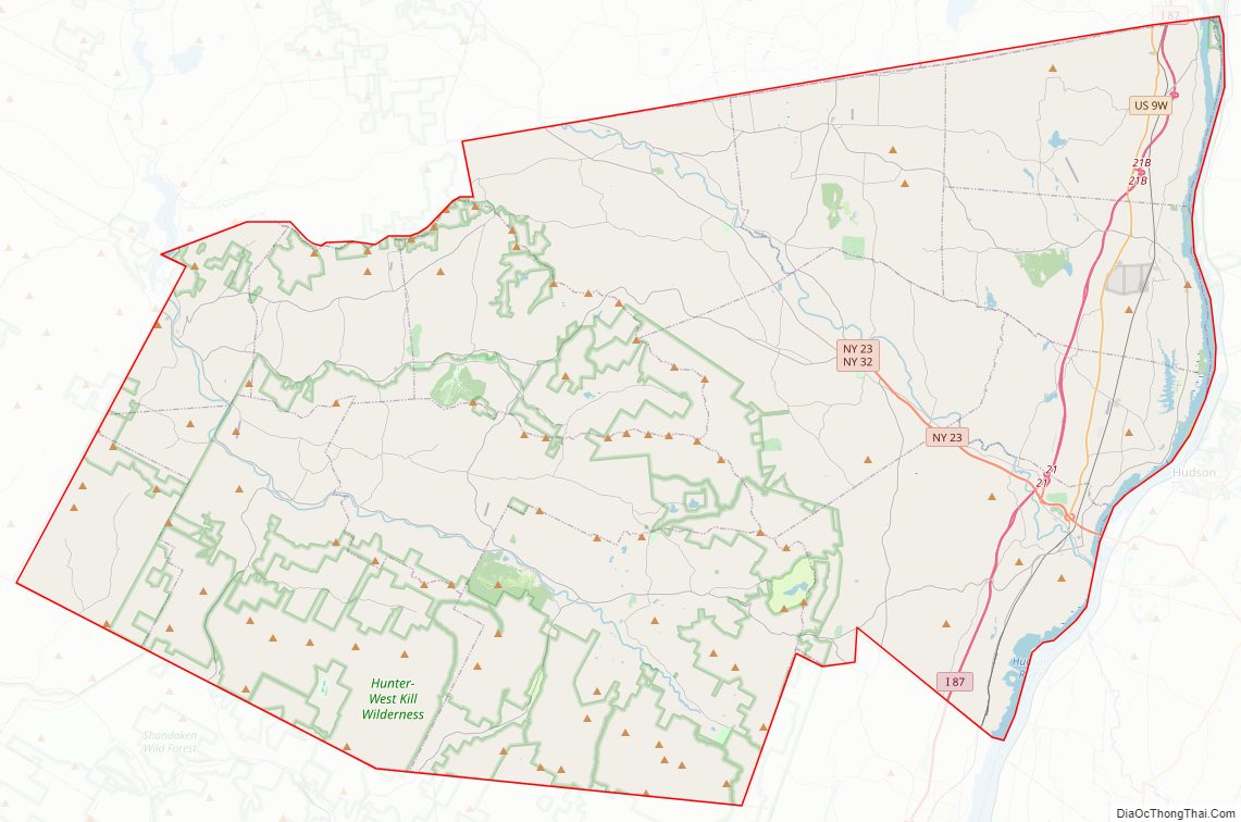 Street map of Greene County, New York