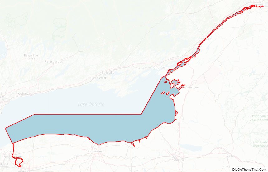 Street map of Lake Ontario Water body, New York