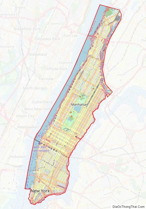 Street map of New York County, New York