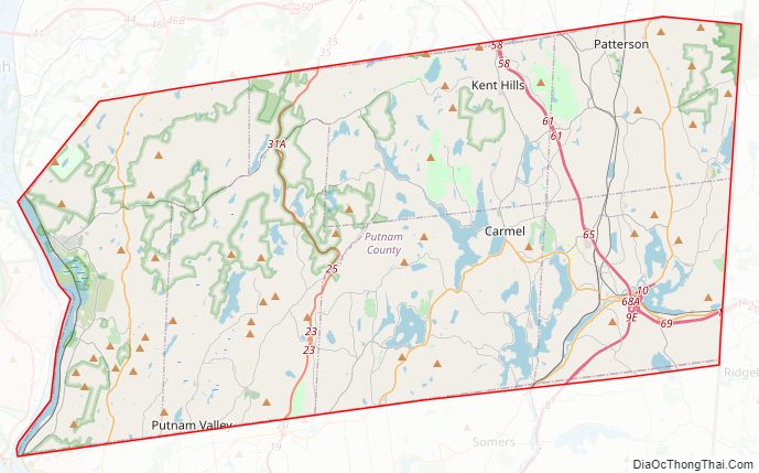 Street map of Putnam County, New York