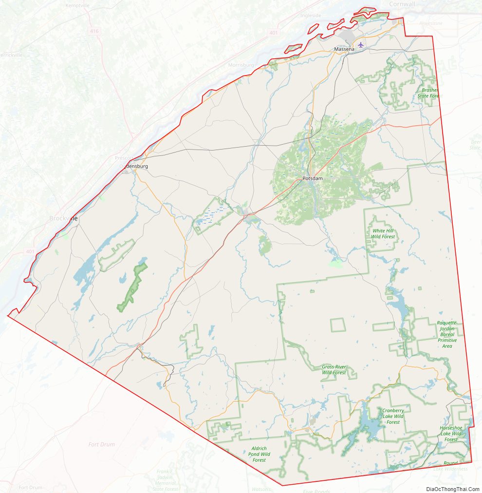 St. Lawrence CountyStreet Map.