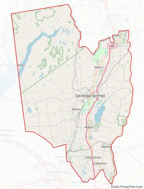 Street map of Saratoga County, New York