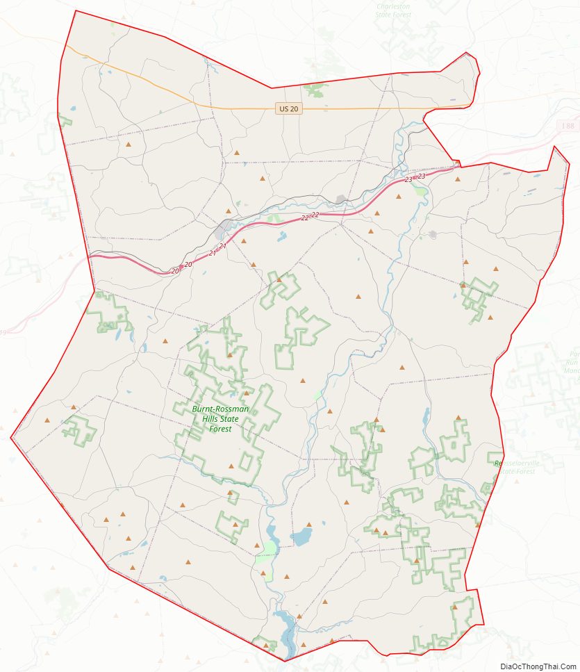Street map of Schoharie County, New York