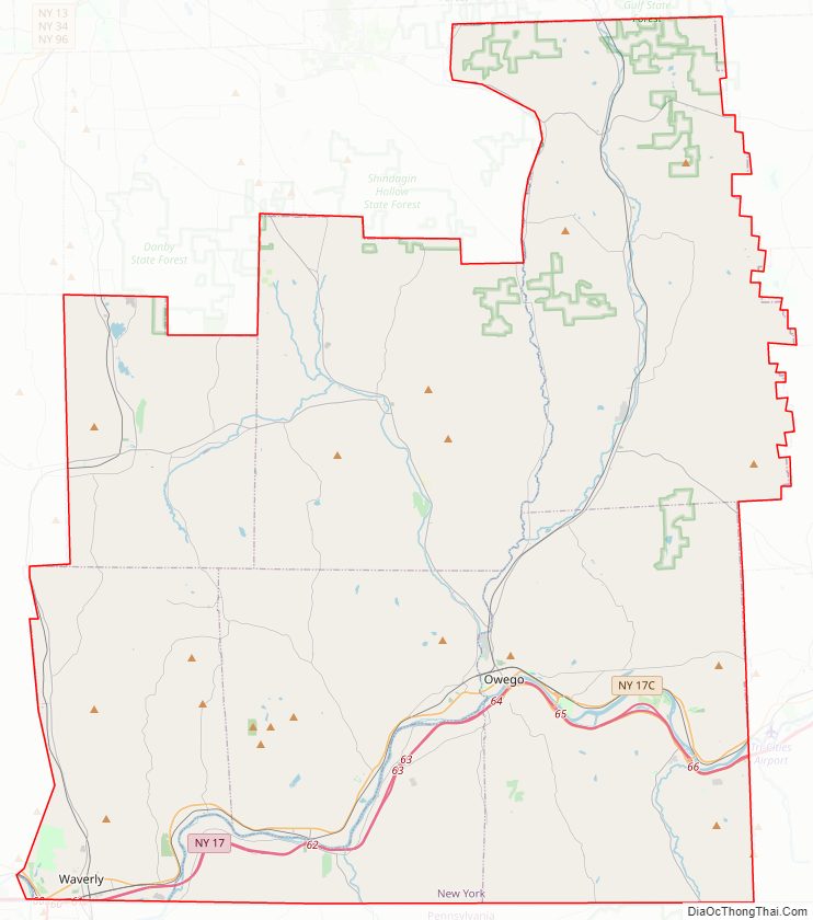Street map of Tioga County, New York
