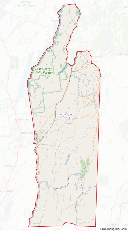 Street map of Washington County, New York