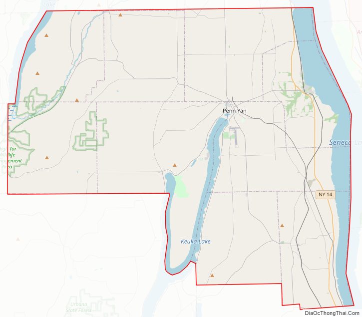 Yates CountyStreet Map.