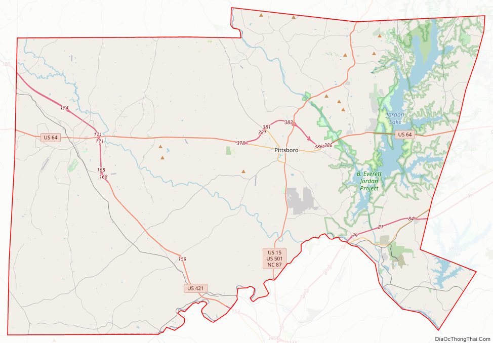 Street map of Chatham County, North Carolina