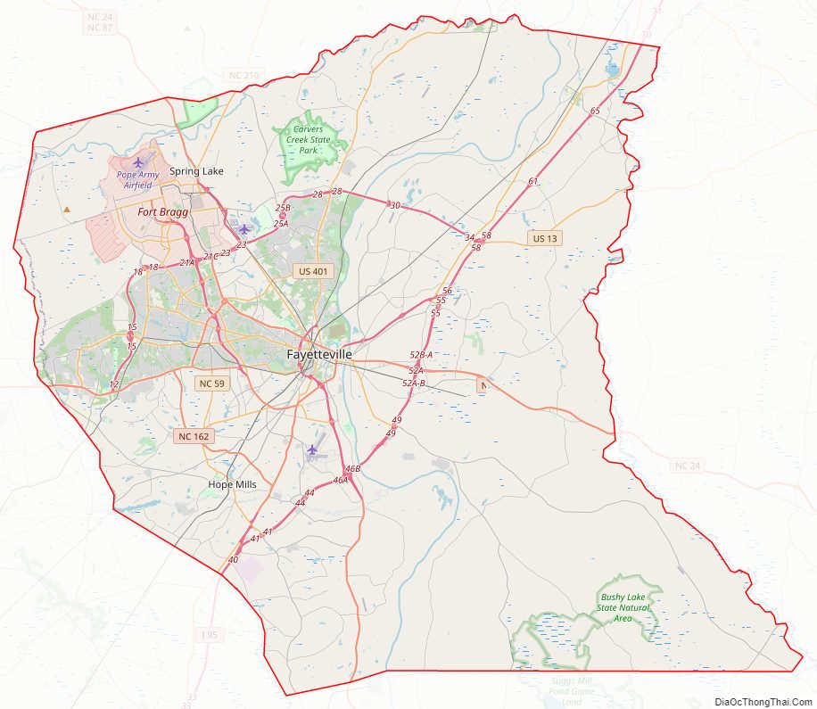 Street map of Cumberland County, North Carolina