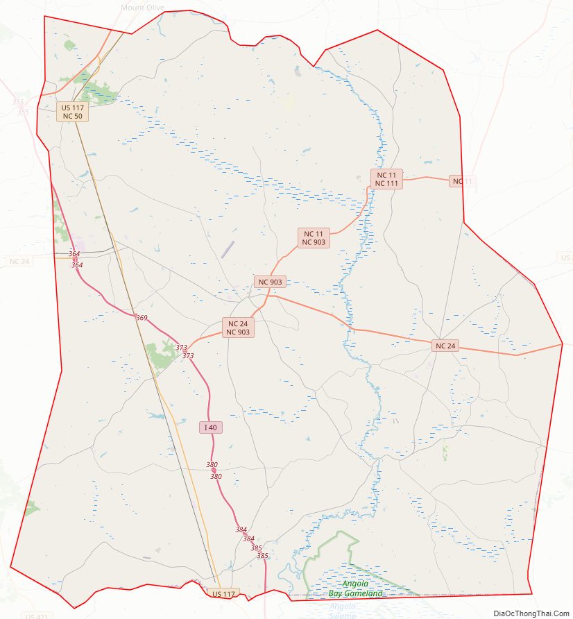 Street map of Duplin County, North Carolina