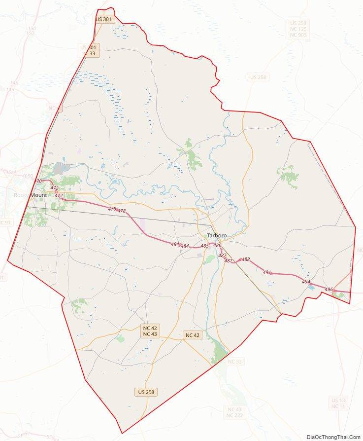 Street map of Edgecombe County, North Carolina