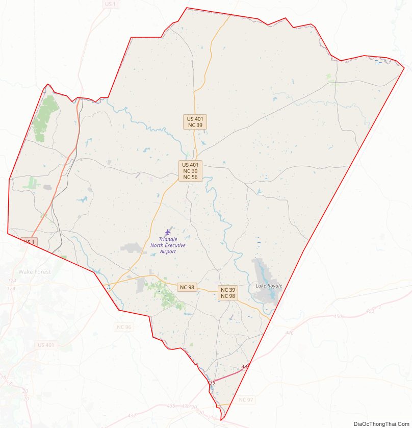 Street map of Franklin County, North Carolina